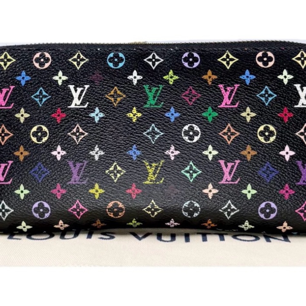 Authentic Louis Vuitton Takashi Murakami Black Multicolor  Zippy Wallet - Picture 2 of 16